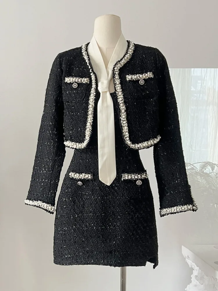 Set Jaket Pendek Wanita + Gaun - Wool Coat Peacoat ulasan dan harga